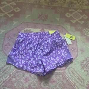 All In Motion NWT purple leopard shorts size small
